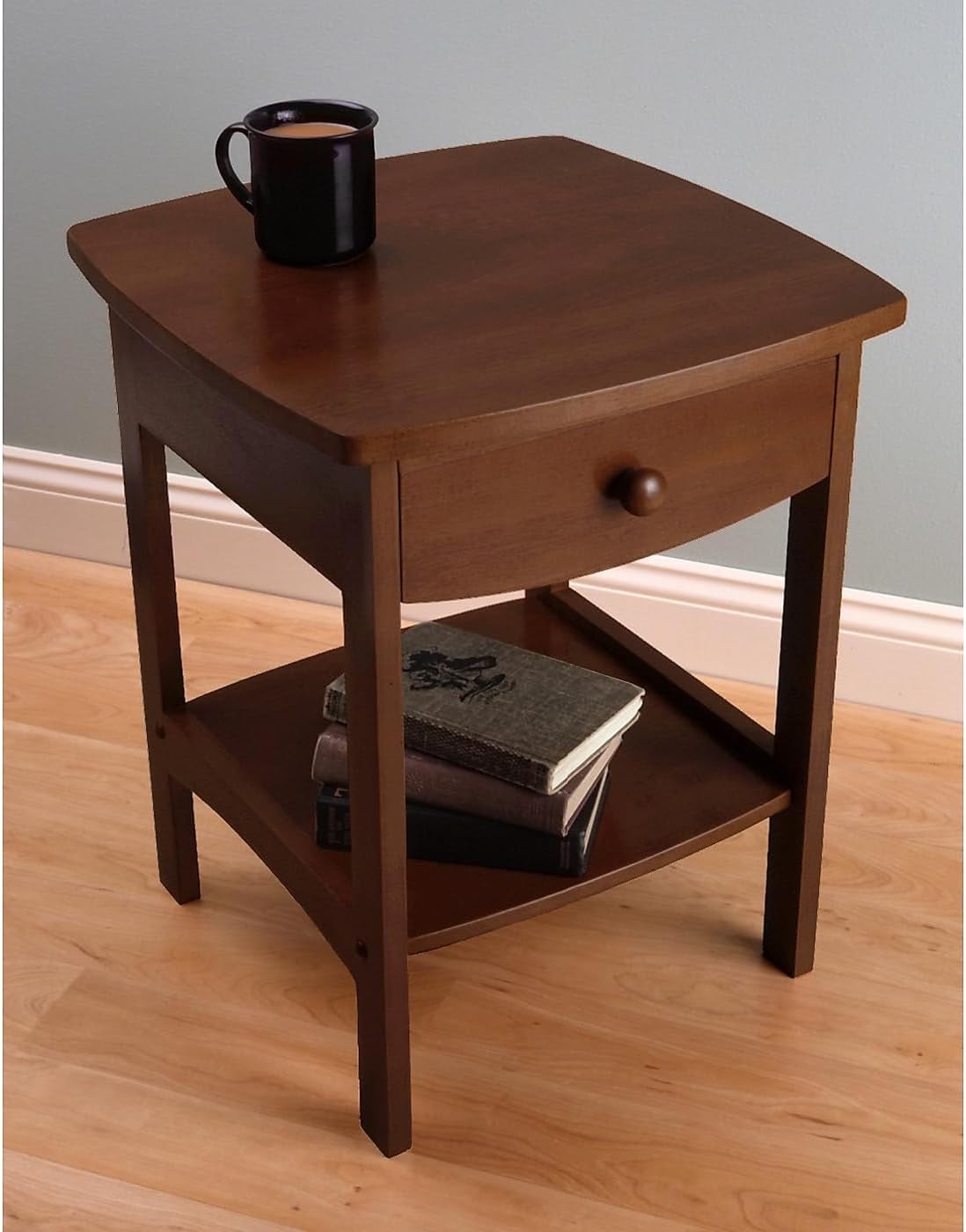 Wooden Curved Bedside Table - Image 2
